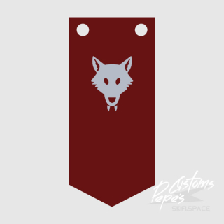 Printed Banner LONG 3 (wolf) DARK RED