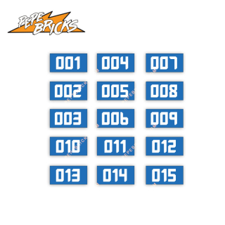 1x2 tile numbers SET 3 - space grey (15pc) blue