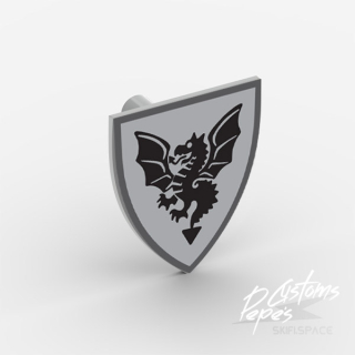 Shield triangular 16 - Black Monarch grey