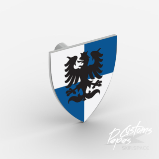 Shield triangular 23 - Moravia chess black